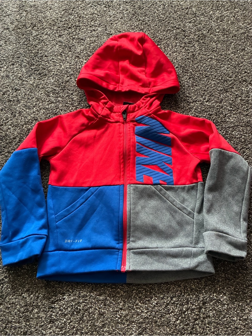 Nike Kids' Red & Blue Dri-FIT Full-Zip Hoodie sz 3T